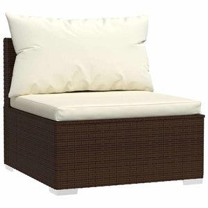 Set Divani da Giardino 5 pz con Cuscini in Polyrattan Marrone 3101658