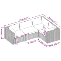 Set Divani da Giardino 4 pz con Cuscini in Polyrattan Grigio 3101677