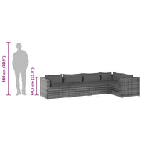 Set Divani da Giardino 5 pz con Cuscini in Polyrattan Grigio 3101693