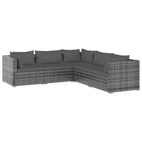 Set Divani da Giardino con Cuscini 5 pz in Polyrattan Grigio 3101701