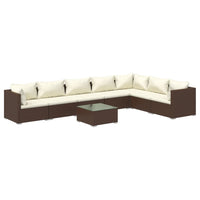 Set Divani da Giardino con Cuscini 8 pz in Polyrattan Marrone 3101754
