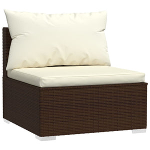 Set Divani da Giardino 9 pz con Cuscini in Polyrattan Marrone 3101786