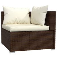 Set Divani da Giardino 10 pz con Cuscini in Polyrattan Marrone cod mxl 44666