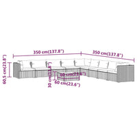 Set Divani da Giardino 10 pz con Cuscini in Polyrattan Marrone 3101796