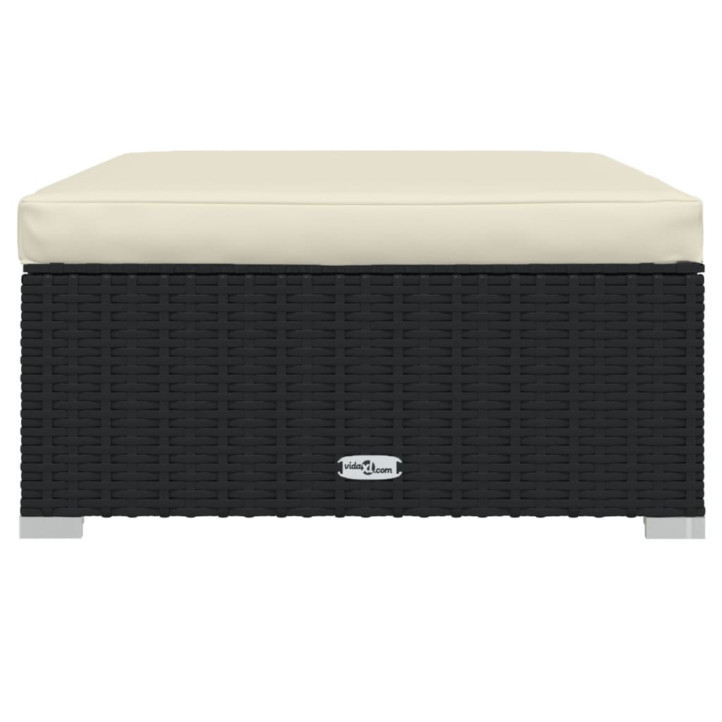 Set Divani da Giardino 6 pz con Cuscini in Polyrattan Nero cod mxl 35604