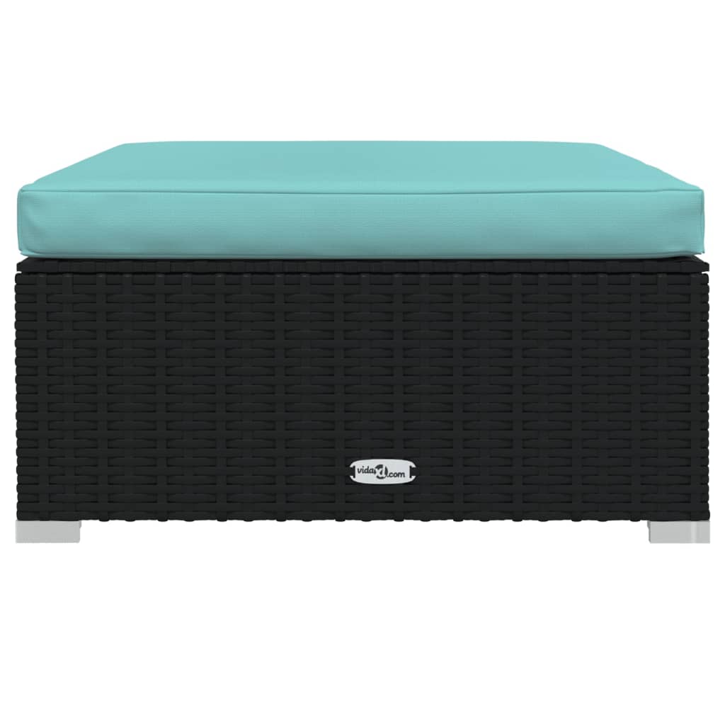 Set Divani da Giardino 6 pz con Cuscini in Polyrattan Nero cod mxl 31466