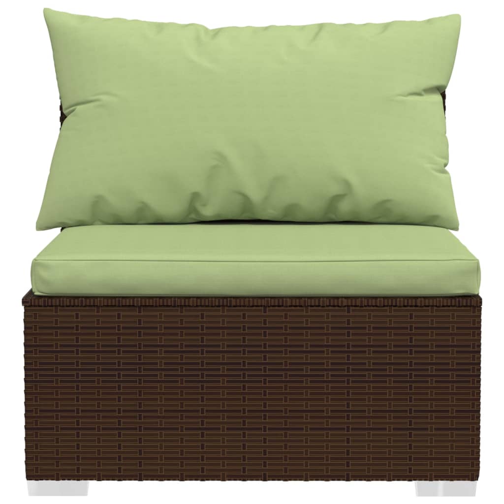 Set Divani da Giardino 6 pz con Cuscini in Polyrattan Marrone 3101812