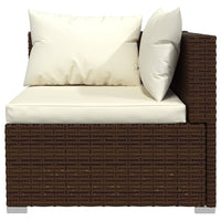 Set Divani da Giardino 10 pz con Cuscini in Polyrattan Marrone cod mxl 42486