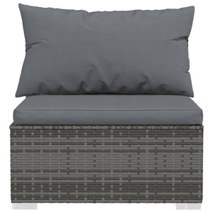 Set Divani da Giardino 13 pz con Cuscini in Polyrattan Grigio 3102101