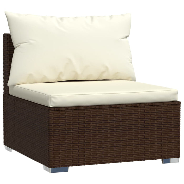 Set Divani da Giardino 10 pz con Cuscini in Polyrattan Marrone cod mxl 49845