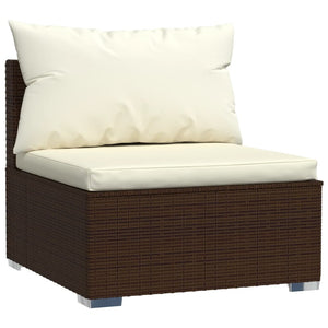 Set Divani da Giardino 10 pz con Cuscini in Polyrattan Marrone cod mxl 36183