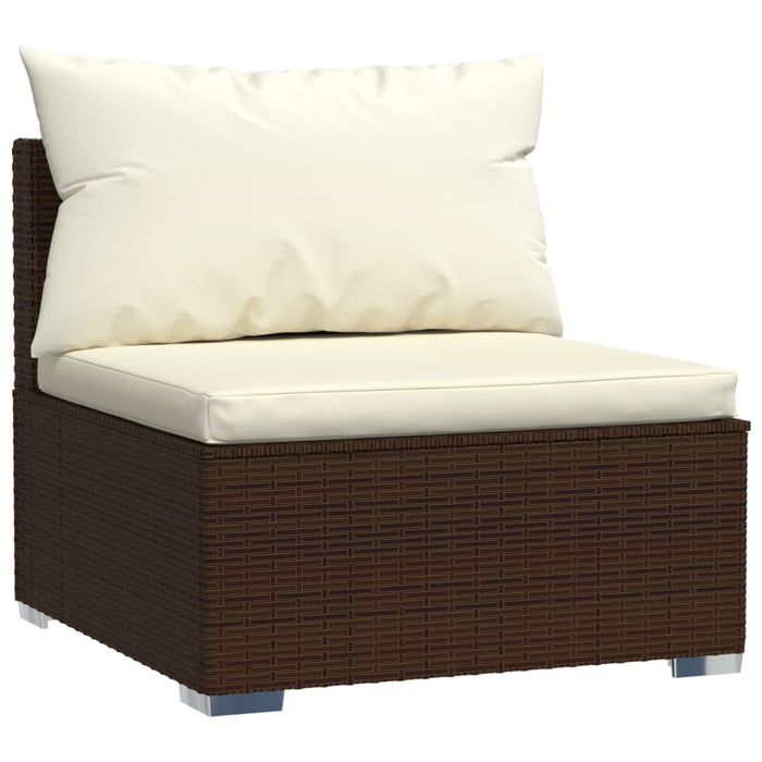 Set Divani da Giardino 9 pz con Cuscini in Polyrattan Marrone cod mxl 42475