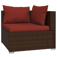 Set Divani da Giardino 12 pz con Cuscini in Polyrattan Marrone 3102843