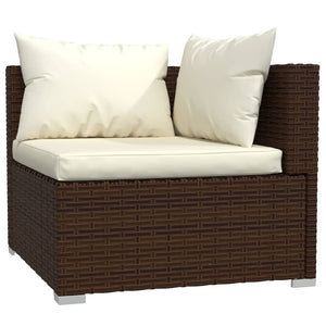 Set Divani da Giardino 14 pz con Cuscini in Polyrattan Marrone cod mxl 44664