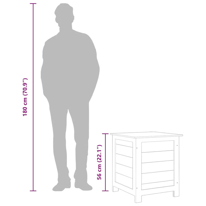 Scatola Cuscini Esterno Marrone 50x50x56cm Legno Massello Abete 152165