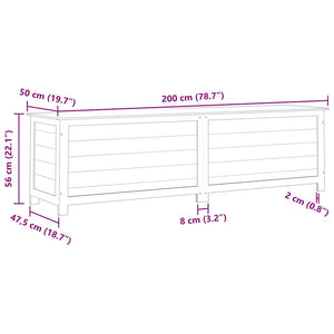 Scatola Esterni Cuscini Marrone 200x50x56 Legno Massello Abete 152177