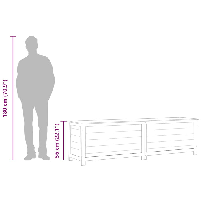 Scatola Esterni Cuscini Marrone 200x50x56 Legno Massello Abete 152177
