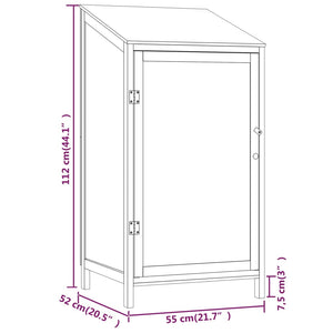 Casetta da giardino 55 x 52 x 112 cm in legno massello di abete antracite 02_0044048