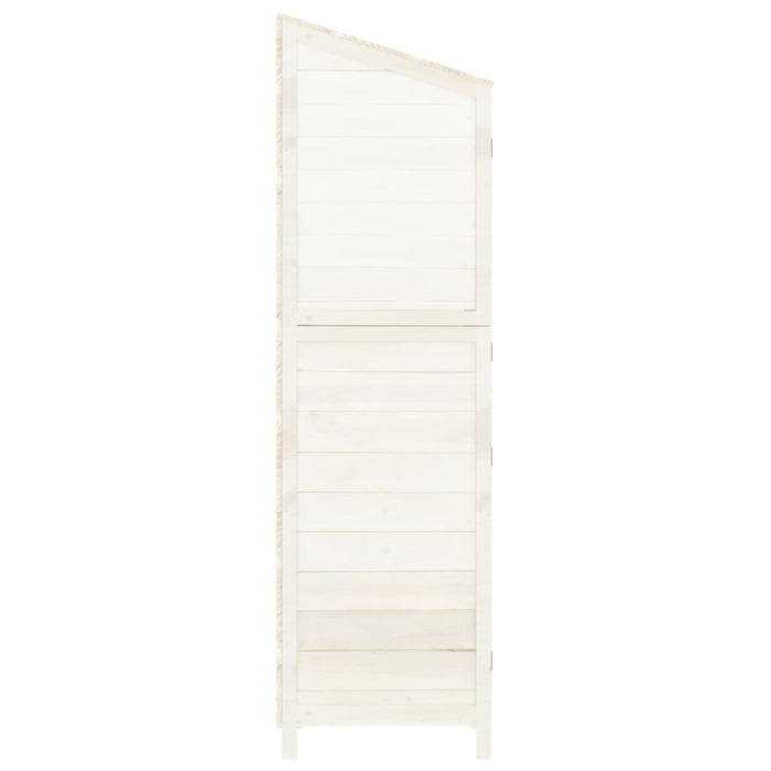 Capanno da Giardino Bianco 102x52x174,5 cm Legno Massello Abete 152191