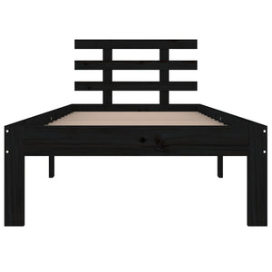 Giroletto Nero in Legno Massello 90x200 cm 814743