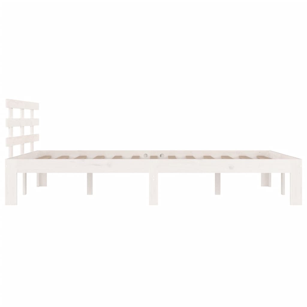 Giroletto-Struttura Letto Bianco in Legno Massello 160x200 cm 817490