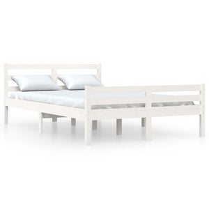 Giroletto-Struttura Letto Bianco in Legno Massello 150x200 cm King Size 293859