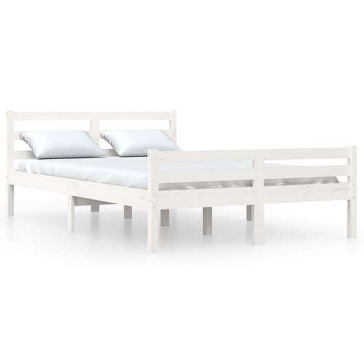 Giroletto-Struttura Letto Bianco in Legno Massello 150x200 cm King Size 293859