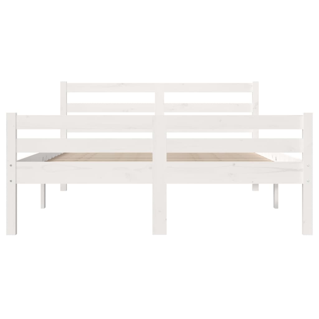 Giroletto-Struttura Letto Bianco in Legno Massello 150x200 cm King Size 293859