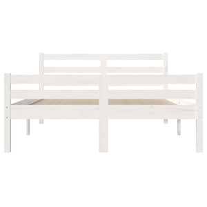 Giroletto-Struttura Letto Bianco in Legno Massello 150x200 cm King Size 293859