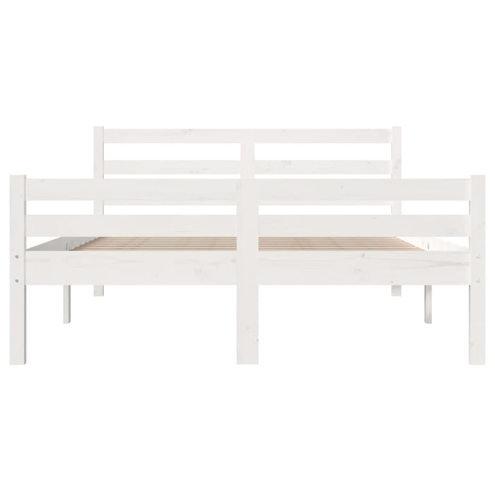 Giroletto-Struttura Letto Bianco in Legno Massello 150x200 cm King Size 293859