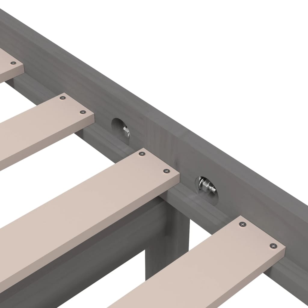 Giroletto in Legno Massello Grigio 75x190 cm Small Single 814846