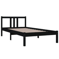 Giroletto Nero in Legno Massello 90x190 cm Single 814853