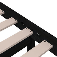 Giroletto Nero in Legno Massello 90x190 cm Single 814853