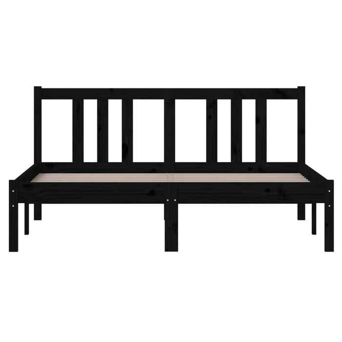 Giroletto Nero in Legno Massello 135x190 cm Double 814863