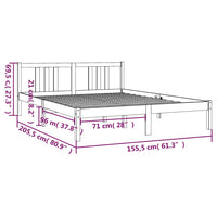 Giroletto Nero in Legno Massello 150x200 cm King Size 814893