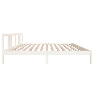 Giroletto-Struttura Letto Bianco in Legno Massello 200x200 cm 583563