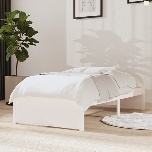 Giroletto-Struttura Letto Bianco in Legno Massello 75x190 cm Small Single 279967