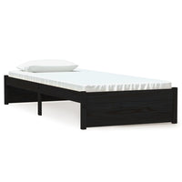Giroletto-Struttura Letto in Legno Massello Nero 75x190 cm Small Single 488881