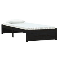 Giroletto-Struttura Letto in Legno Massello Nero 75x190 cm Small Single 488881