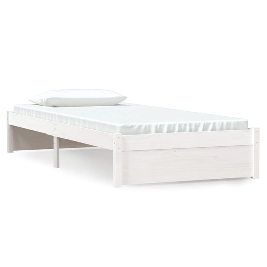 Giroletto-Struttura Letto Bianco in Legno Massello 90x190 cm Single 335798