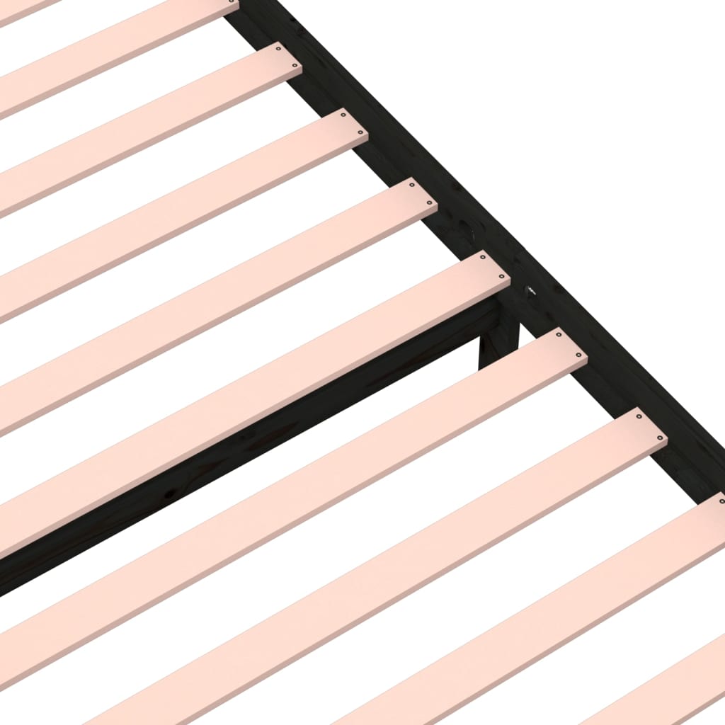 Giroletto Nero in Legno Massello 90x190 cm Single 814918