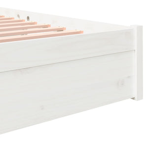 Giroletto-Struttura Letto Bianco in Legno Massello 150x200 cm King Size 885924