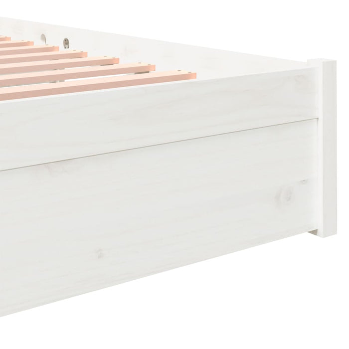 Giroletto-Struttura Letto Bianco in Legno Massello 150x200 cm King Size 885924