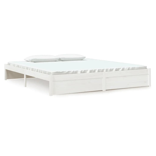 Giroletto-Struttura Letto Bianco in Legno Massello 180x200 cm Super King 846279