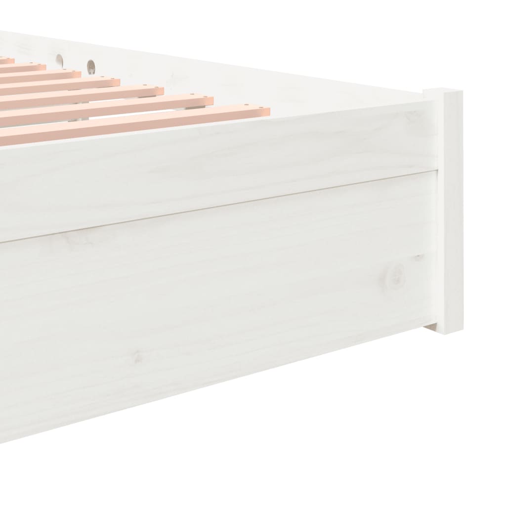 Giroletto-Struttura Letto Bianco in Legno Massello 180x200 cm Super King 846279