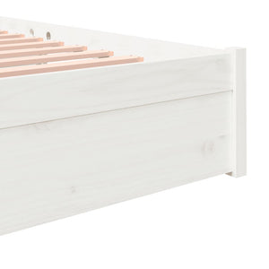 Giroletto-Struttura Letto Bianco in Legno Massello 180x200 cm Super King 846279