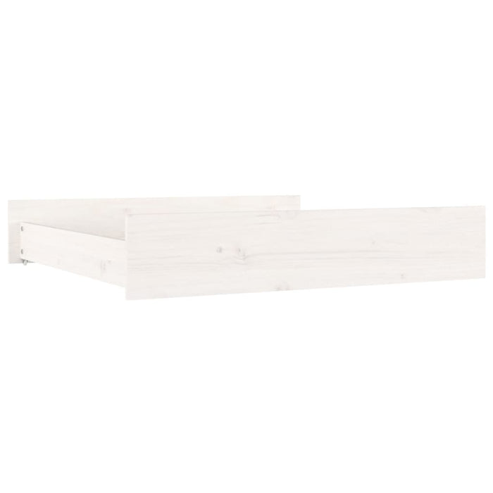 Cassettoni da Letto 2 pz Bianchi in Legno Massello di Pino 814985