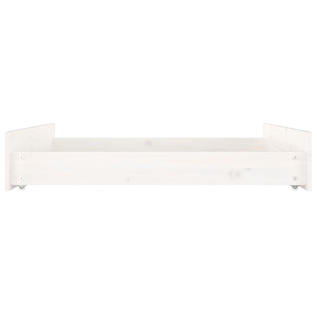 Cassettoni da Letto 2 pz Bianchi in Legno Massello di Pino 814985