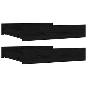 Cassetti per Letto 2 pz in Legno Massello di Pino Nero cod mxl 73236