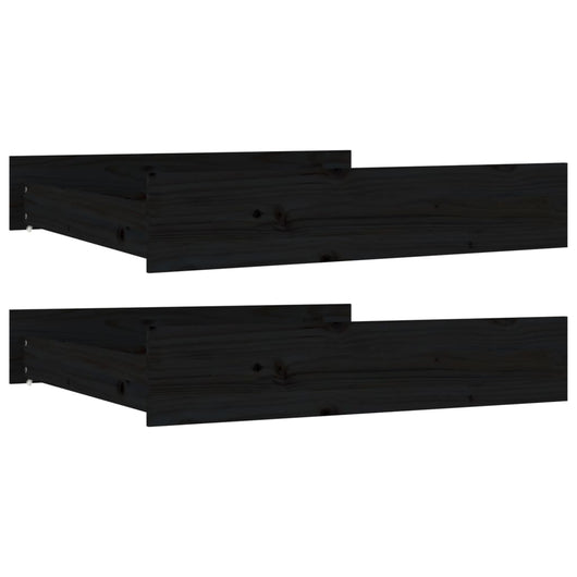 Cassetti per Letto 2 pz in Legno Massello di Pino Nero cod mxl 73236